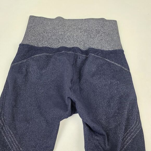 Athleta Twilight Tight Blue Silver Sparkle Shimmer Leggings Medium Gorpcore Gym - Picture 13 of 14